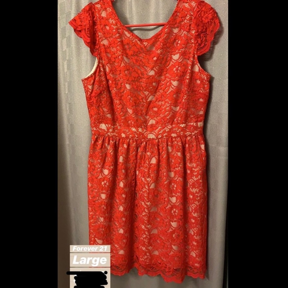 Forever 21 Red Lace Dress